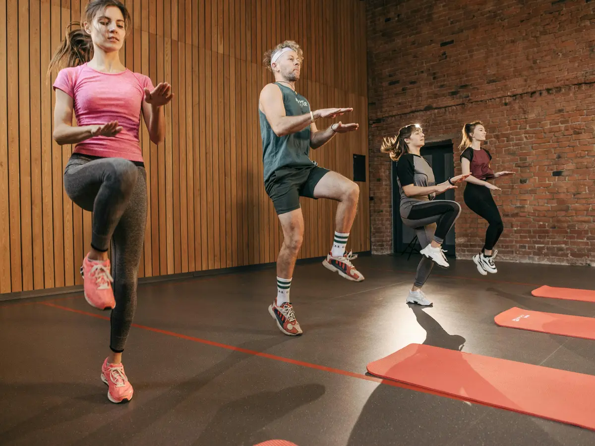 people exercising